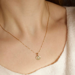 Carrie Elizabeth diamond coin pendant in solid gold
