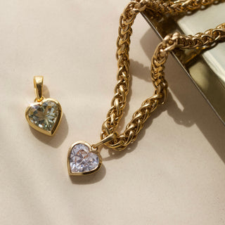 carrie elizabeth heart charm pendant in green amethyst