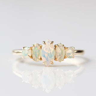 opal marquise solid gold ring
