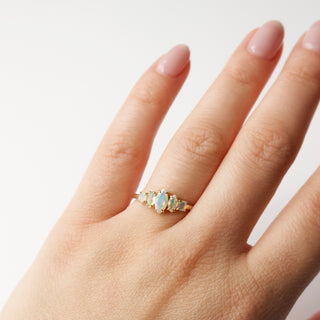opal marquise solid gold ring