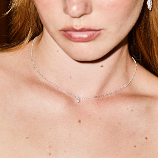 sapphire solitaire necklace in silver