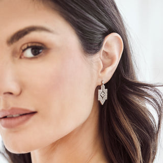 Vintage drop earrings in silver and green amethyst