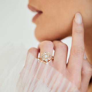 Mossissanite and sapphire ring