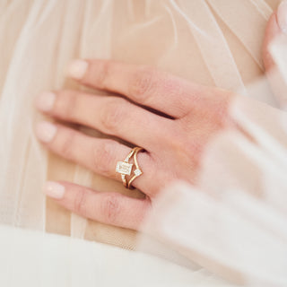 cvd diamond baguette engagement ring