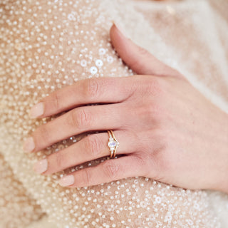 Moonstone engagement ring in solid gold