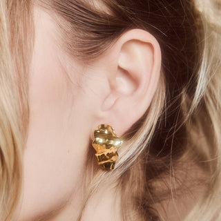 molten wave earrings gold