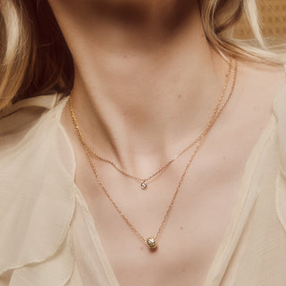 molten spinning necklace white zircon