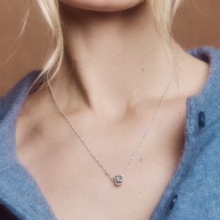 star set spinning necklace silver