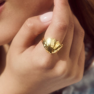Molten statement gold ring