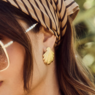Luxe Shell Statement Stud Earrings