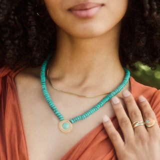 Firoza jade beaded necklace