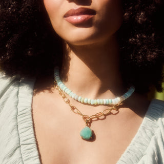 blue opal beaded necklace