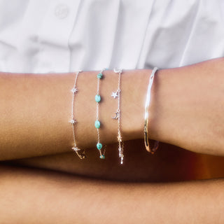 turquoise station bracelet silver