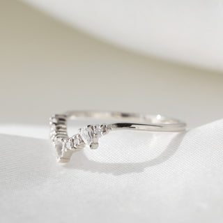 Diamond & Sapphire Droplet Hugging ring
