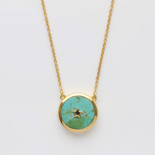 carrie elizabeth turquoise night sky necklace in gold