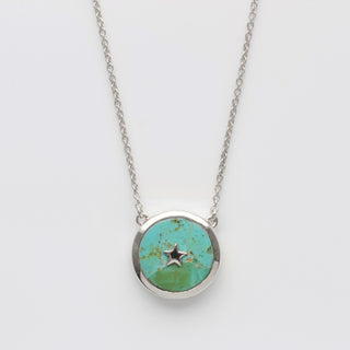 carrie elizabeth turquoise night sky necklace in silver