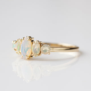 opal marquise solid gold ring