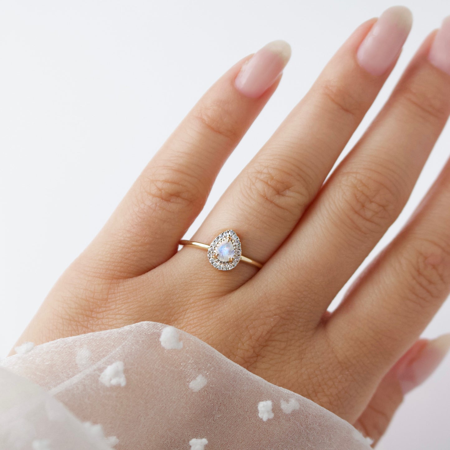 Estelle moonstone solid gold ring