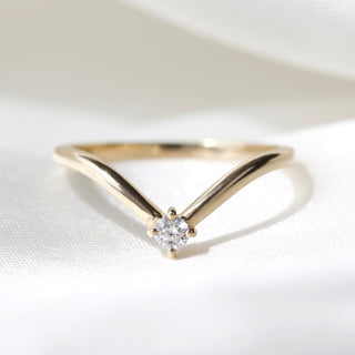deep v diamond wedding band in solid gold