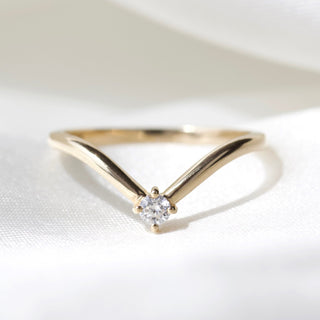 deep v diamond wedding band in solid gold