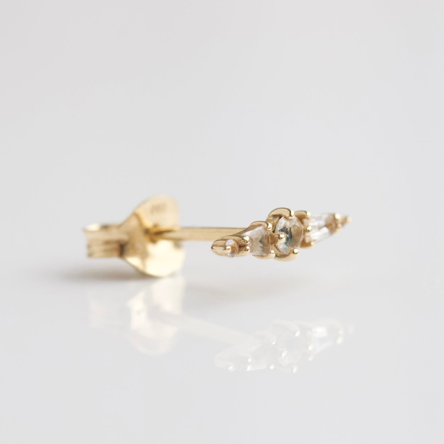 carrie elizabeth cz ear crawler stud in solid gold