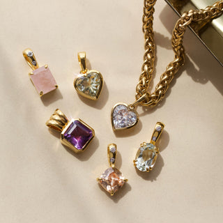 carrie elizabeth heart charm pendant in green amethyst