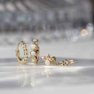 carrie elizabeth bobble hoop earring in solid 9k gold