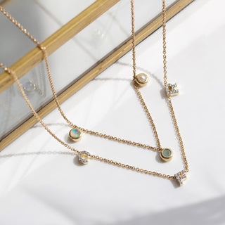 birthstone custom necklace in solid gold