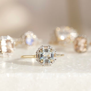 carrie elizabeth aquamarine diamond and sapphire engagement ring in solid gold
