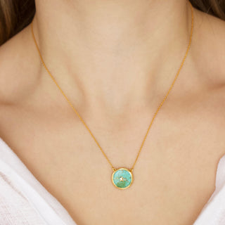carrie elizabeth turquoise night sky necklace in gold