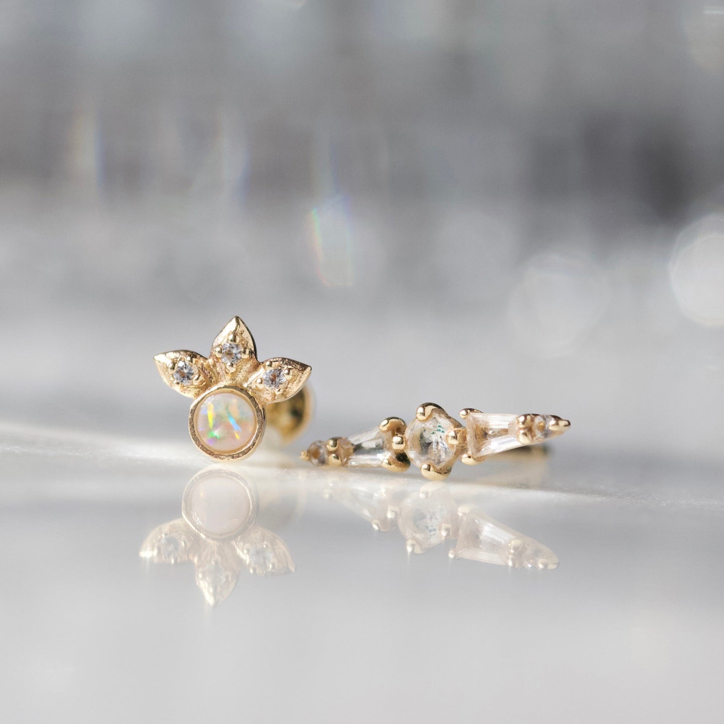 carrie elizabeth cz ear crawler stud in solid gold