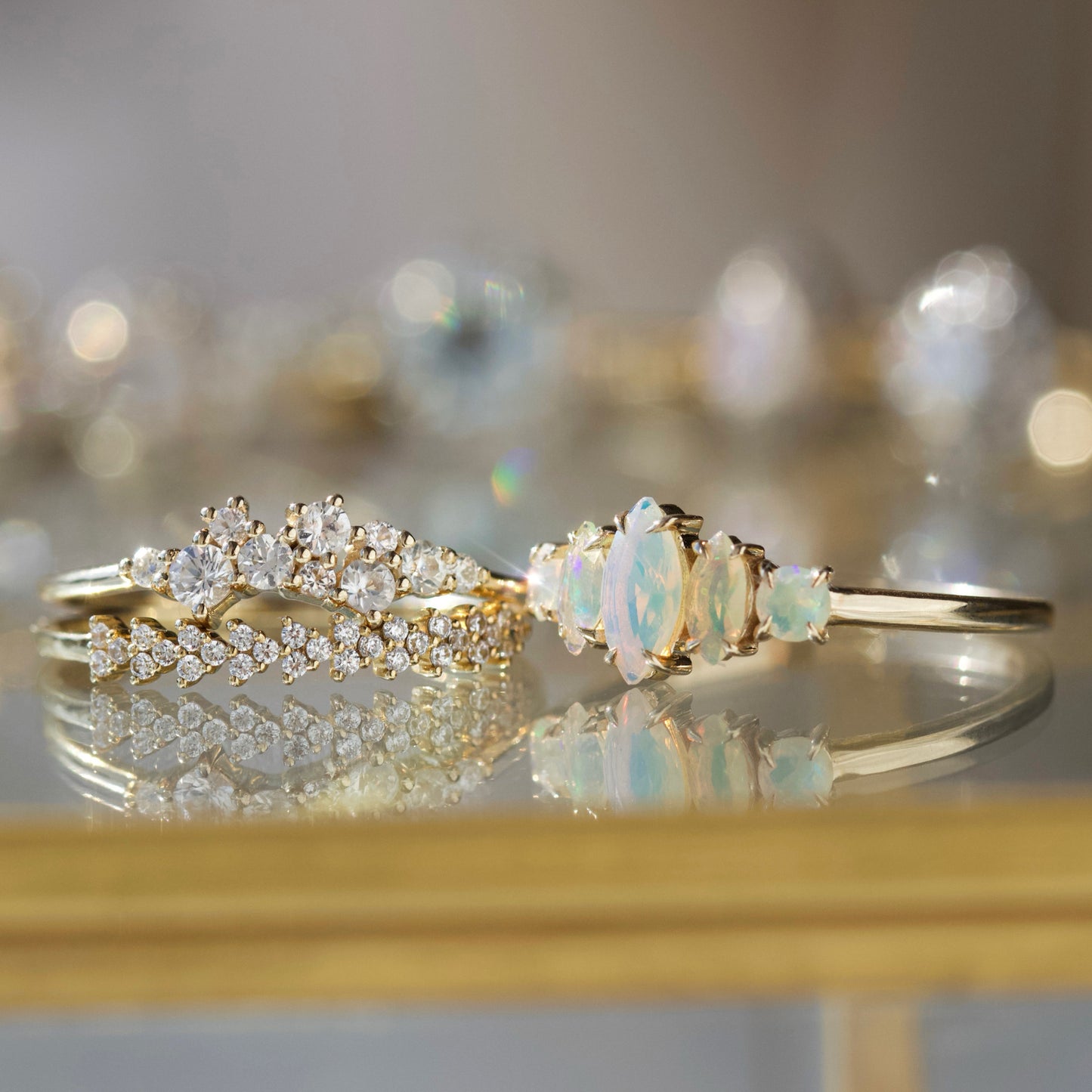 opal marquise solid gold ring