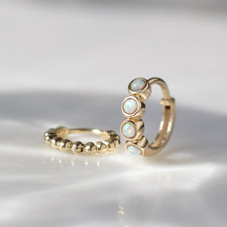 carrie elizabeth bobble hoop earring in solid 9k gold