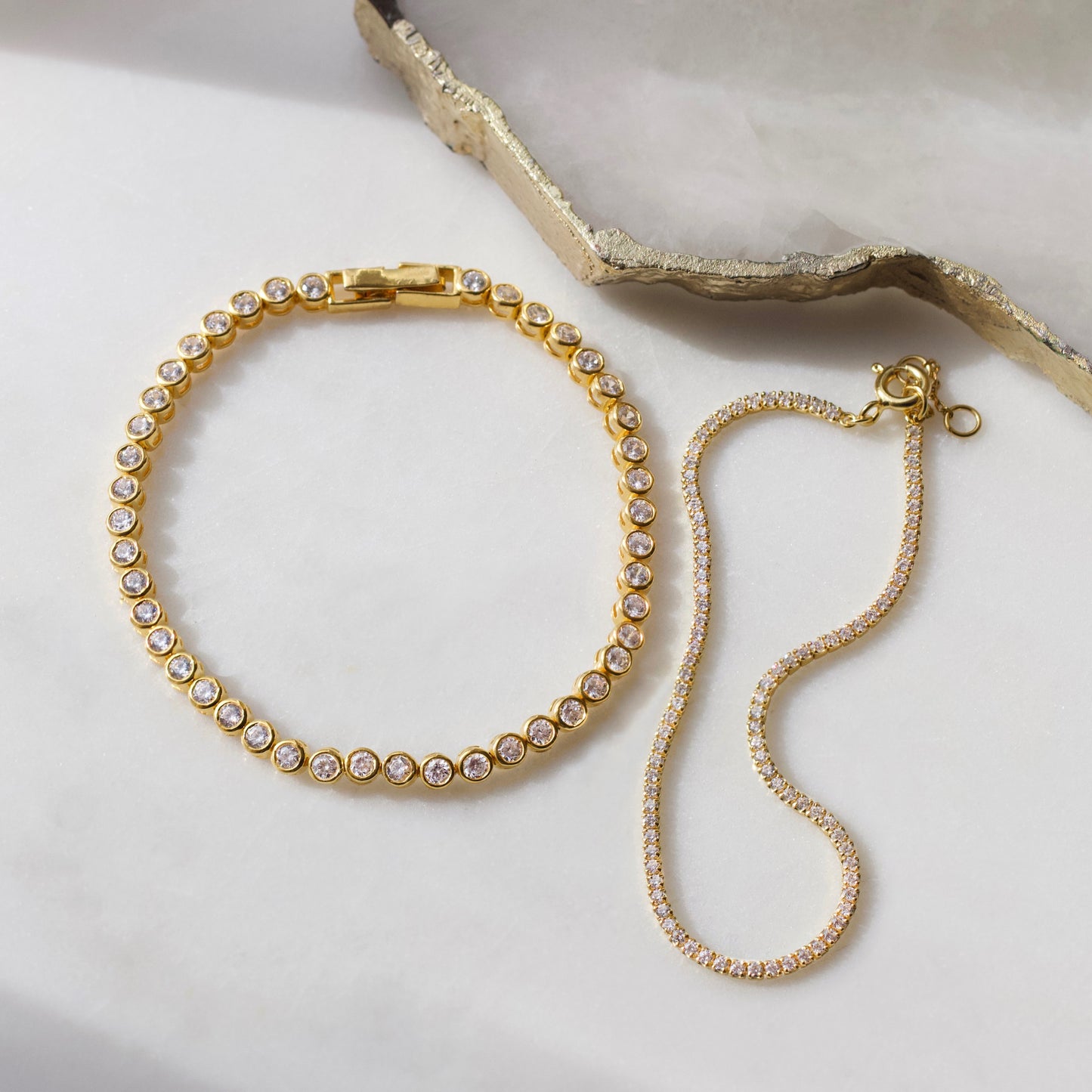 CZ tennis bracelet in gold vermeil