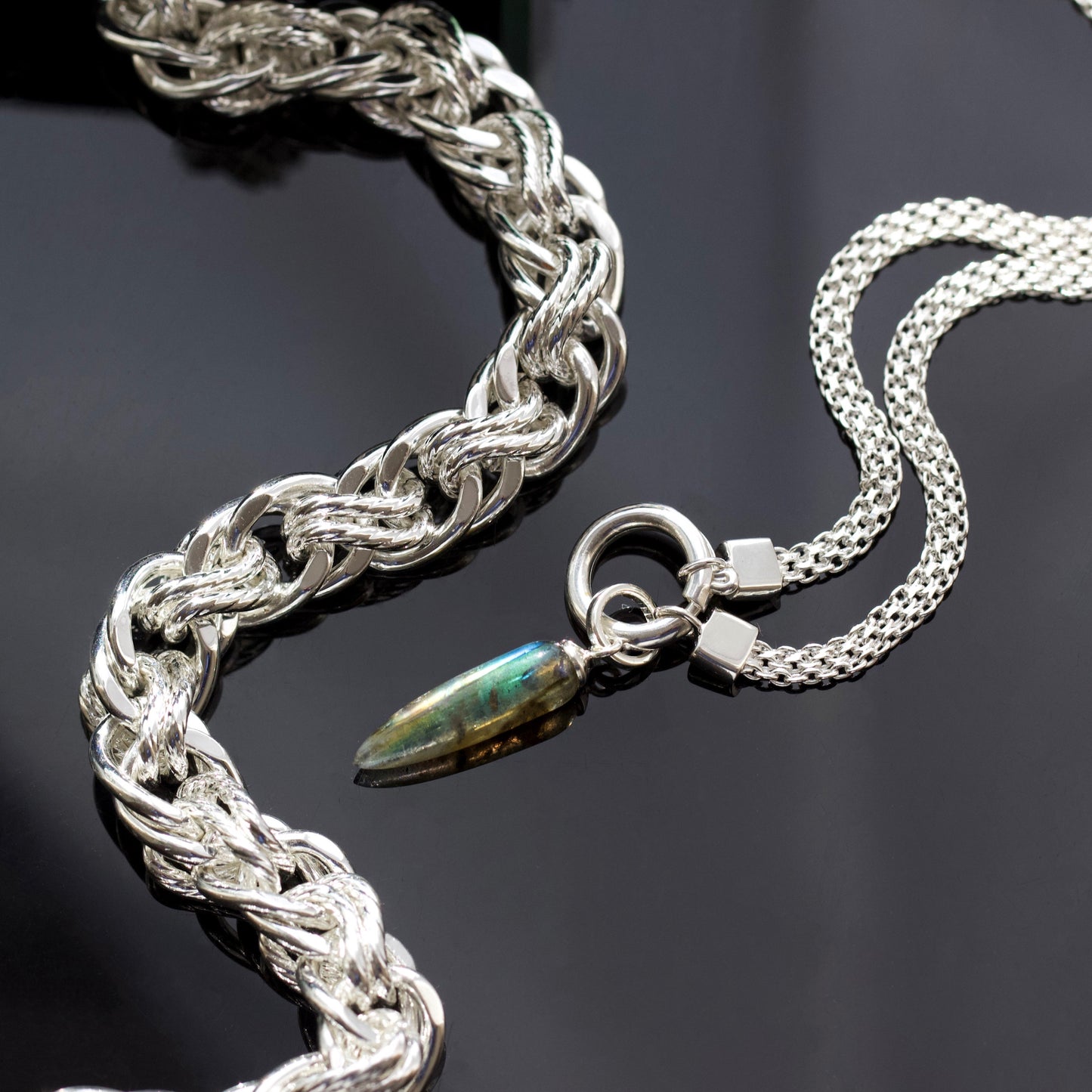 anita rani labradorite front facing chain necklace