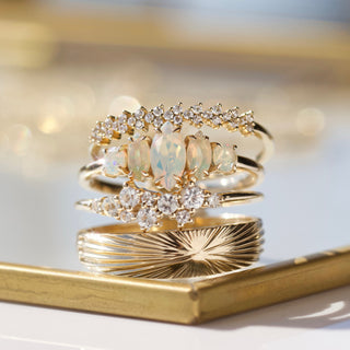 opal marquise solid gold ring