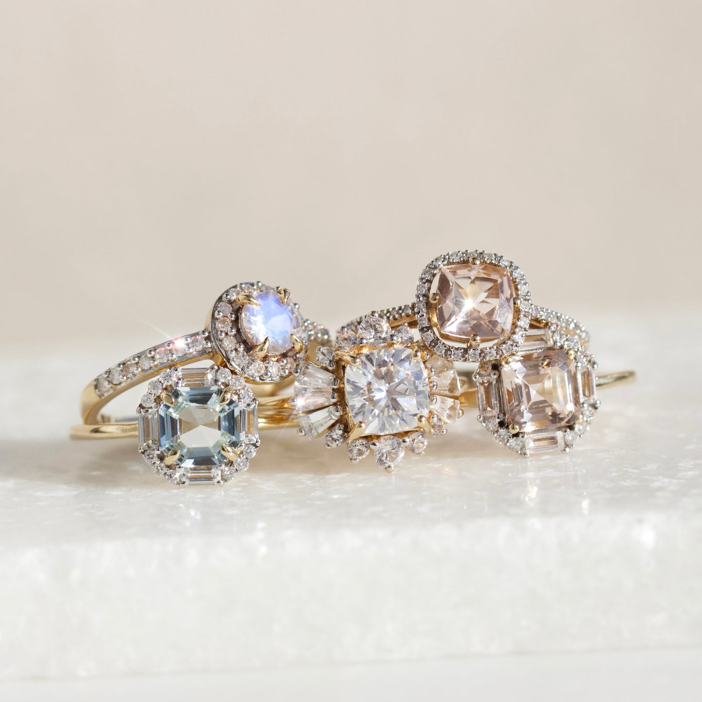 carrie elizabeth aquamarine diamond and sapphire engagement ring in solid gold
