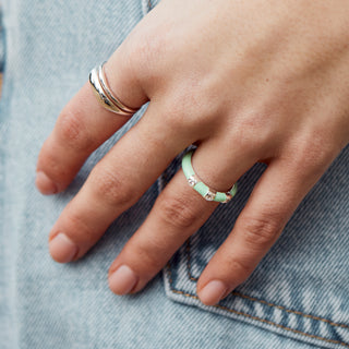 organic double ring silver