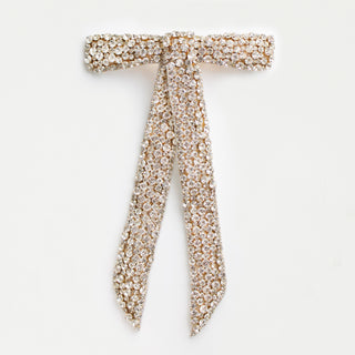 crystal bow hair accessory in gold