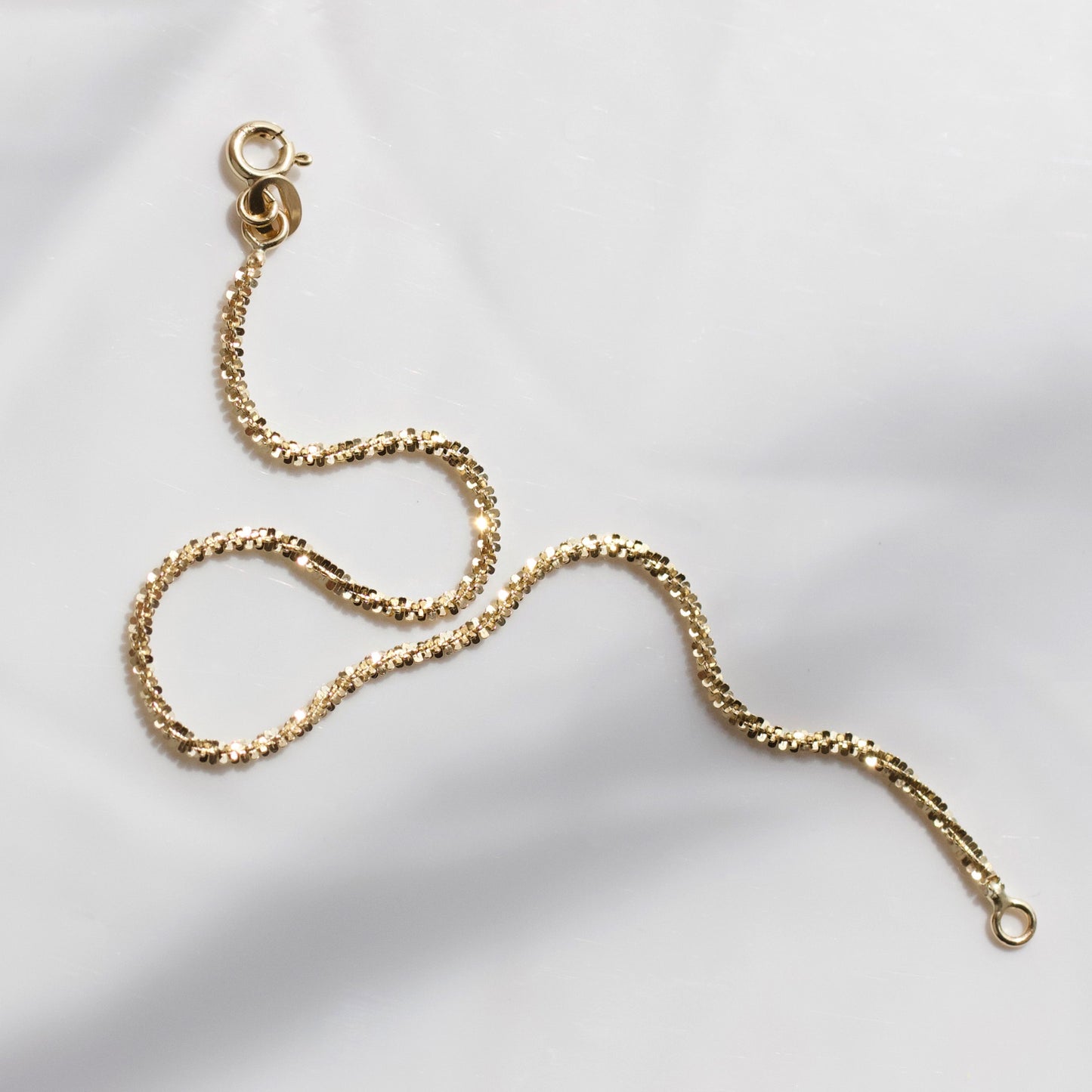 sparkling solid gold diamond cut bracelet