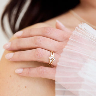 Estella Morganite & Diamond Engagement Ring Set