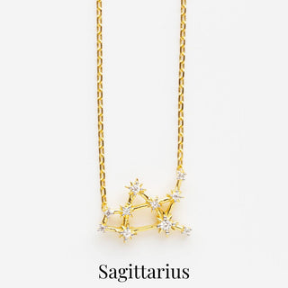constellation zodiac necklace in gold