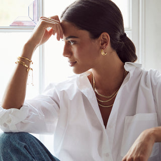 chunky statement hoop croissant style earrings in gold