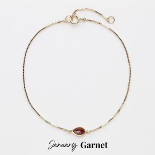 gemstone birthstone solitaire bracelet in 9k yellow gold