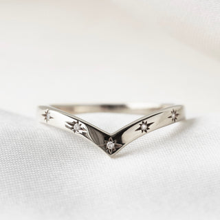 White gold wishbone wedding band