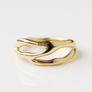 molten twiglet ring in gold
