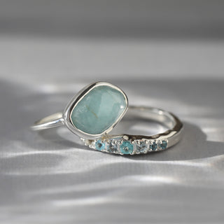 Topaz organic molten gemstone ring
