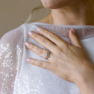 Gold Diamond floral cluster ring