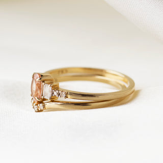 Estella Morganite & Diamond Engagement Ring Set