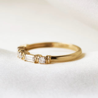 Moissanite & Diamond Eternity Wedding Band
